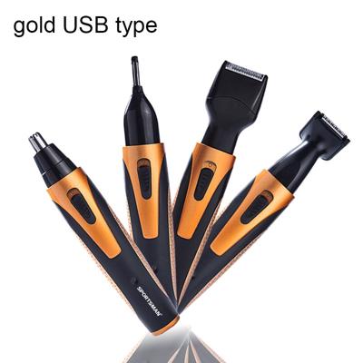 SPORTMAN vier-in-één USB oplaadbare oor neus tondeuse baard gezicht scheerapparaat wenkbrauwen Hair Trimmer voor Men(gold USB type)