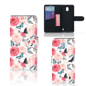 Nokia 1 Plus Hoesje Butterfly Roses