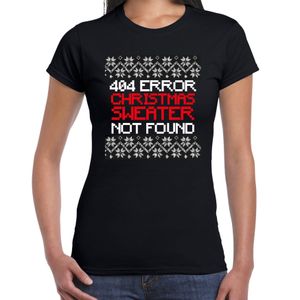 Fout Kerst T-shirt 404 error voor dames zwart