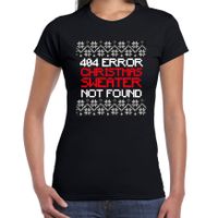 Fout Kerst T-shirt 404 error voor dames zwart