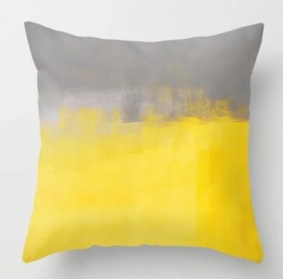 2 stuks 45x45cm geel gestreepte kussensloop geometrische gooien kussen kussensloop afdrukken Cushion kussen zaak slaapkamer Office grootte: 450 * 450