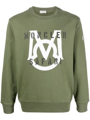 Moncler sweat à logo imprimé - Vert