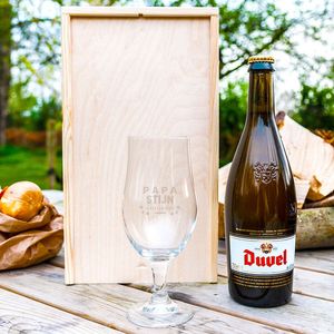 Vaderdag bierpakket met gegraveerd glas - Duvel