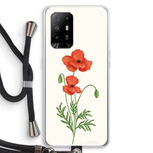 Red poppy: Oppo A94 5G Transparant Hoesje met koord