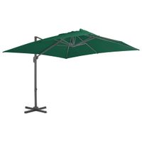 VidaXL Zweefparasol met aluminium paal 300x300 cm groen - thumbnail