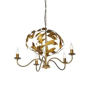 QAZQA Vintage kroonluchter antiek goud 6-lichts - Linden