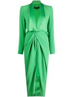 Paule Ka robe mi-longue en satin à design drapé - Vert