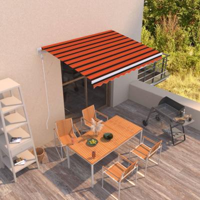 Luifel automatisch uittrekbaar 300x250 cm oranje en bruin