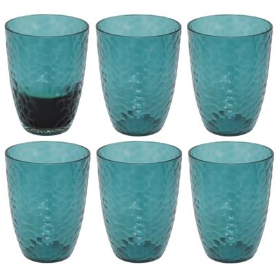 Drinkglas Estiva - 6x - blauw transparant - onbreekbaar kunststof - 380 ml