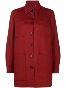 Ferragamo chemise en laine vierge à manches longues - Rouge