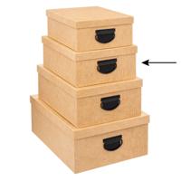 5Five Opbergdoos - 2x - Opslagbox - goudgeel - L30 x B24 x H12 cm - Stevig karton - Industrialbox
