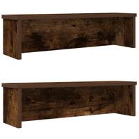 VidaXL Keukenrekken stapelbaar 2 st 60x15x16 cm gerookt eikenkleurig