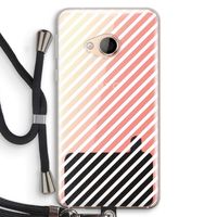 Strepen zwart-wit: HTC U Play Transparant Hoesje met koord