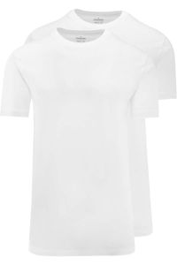 RAGMAN Regular Fit T-Shirt ronde hals Dubbel pak wit, Effen