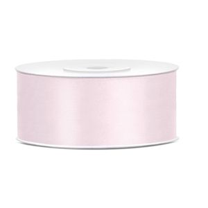 1x Hobby/decoratie poeder roze satijnen sierlint 2,5 cm/25 mm x 25 meter