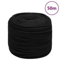 VidaXL Werktouw 6 mm 50 m polyester zwart