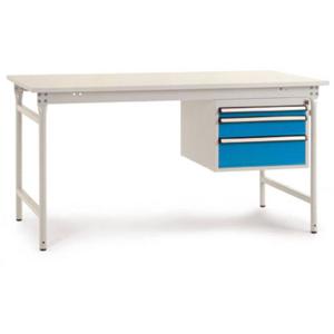 Manuflex BB5267.5021 Compleet bijzettafel basis stationair met kunststof plaat + behuizing onderbouw, bxdxh: 1000 x 800 x 780 mm Waterblauw