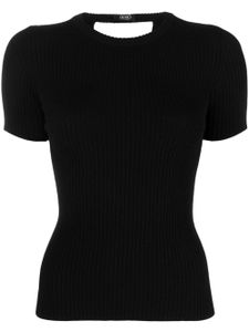 LIU JO lace-up ribbed top - Noir