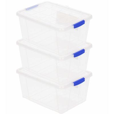 Plasticforte Opbergbox met deksel - 8x - 1 liter - transparant - kunststof