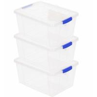 Plasticforte Opbergbox met deksel - 8x - 1 liter - transparant - kunststof