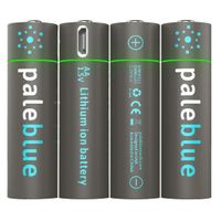 Pale Blue 4x AAA Lithium 1.5V oplaadbare batterij met USB-C