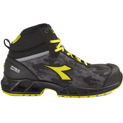 Diadora Werkschoen Shark Stable Imp Mid S3S 181157 | Zwart/Geel | Maat 45 - 8053607617944
