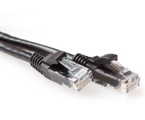 ACT Zwarte 5 meter LSZH U/UTP CAT6A patchkabel met RJ45 connectoren