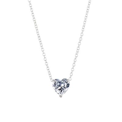 Kristallen hart hanger ketting vrouwelijke korte keten ketting (zilver)