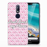 Nokia 7.1 Silicone-hoesje Flowers Pink DTMP