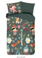 Good Morning Kinderdekbedovertrek "winter thema" - Groen - (140x200/220 cm) - Katoen