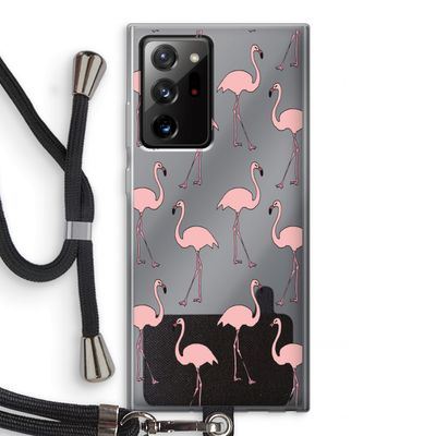 Anything Flamingoes: Samsung Galaxy Note 20 Ultra / Note 20 Ultra 5G Transparant Hoesje met koord
