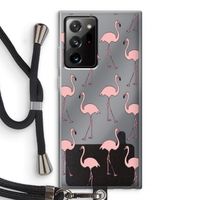 Anything Flamingoes: Samsung Galaxy Note 20 Ultra / Note 20 Ultra 5G Transparant Hoesje met koord