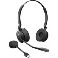 Jabra Engage 55 SE Stereo Link400c MS On Ear headset DECT, Kabel Stereo Zwart Noise Cancelling Microfoon uitschakelbaar (mute)