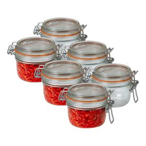 Voorraad/weckpot - 6x - transparant - glas - 7 x 7 cm - 125 ml - Le Parfait