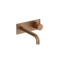 Hotbath Cobber - Wastafelmengkraan - zonder Waste - Laag - Bruin - Inbouw - Messing - V05