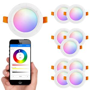 Wifi set met 1-4 RGBWW led inbouwspots downlight 6 watt | ledstripkoning