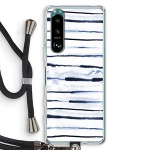 Ink Stripes: Sony Xperia 5 III Transparant Hoesje met koord