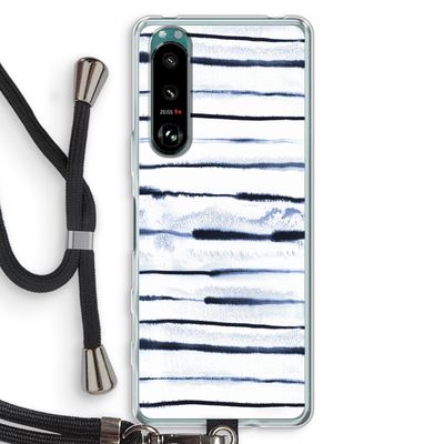 Ink Stripes: Sony Xperia 5 III Transparant Hoesje met koord