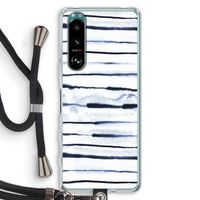 Ink Stripes: Sony Xperia 5 III Transparant Hoesje met koord
