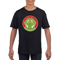 T-shirt krokodil zwart kinderen XL (158-164)  - - thumbnail