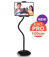 Tablet houder + Telefoonhouder PRO (2in1) met voet & 100 cm hals