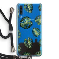 Tropische bladeren: Samsung Galaxy A50 Transparant Hoesje met koord