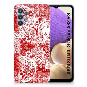 Silicone Back Case Samsung Galaxy A32 5G Angel Skull Rood