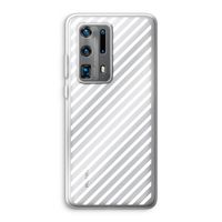 Strepen zwart-wit: Huawei P40 Pro Plus Transparant Hoesje