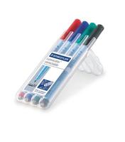 Staedtler Lumocolor correctable 305 markeerstift 4 stuk(s) Zwart, Blauw, Groen, Rood