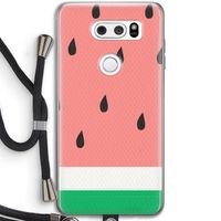 Watermeloen: LG V30 Transparant Hoesje met koord Watermeloen: LG V30 Transparant Hoesje met koord