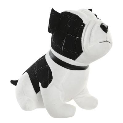 Deurstopper Hond - 1 kilo - wit/zwart - polyester - 29 x 18 x 26 cm