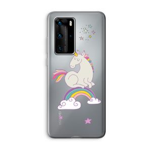 Regenboog eenhoorn: Huawei P40 Pro Transparant Hoesje