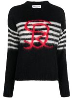 Sonia Rykiel pull à logo en intarsia - Noir - thumbnail