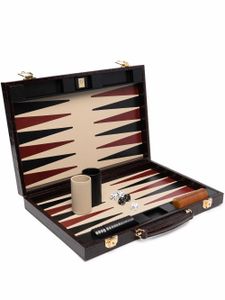 Aspinal Of London "jeu de backgammon 17"" à effet peau de crocodile" - Marron